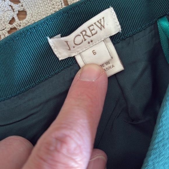 J. Crew Green Smocked Bubble Mini Skirt Casual - Picture 2 of 7